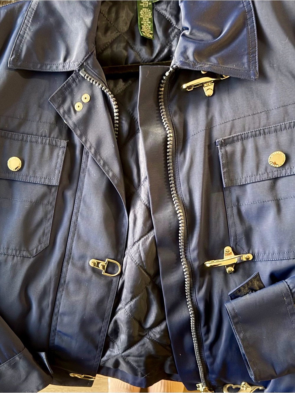 Ralph Lauren Navy Utility Field Jacket with Gold Hardware